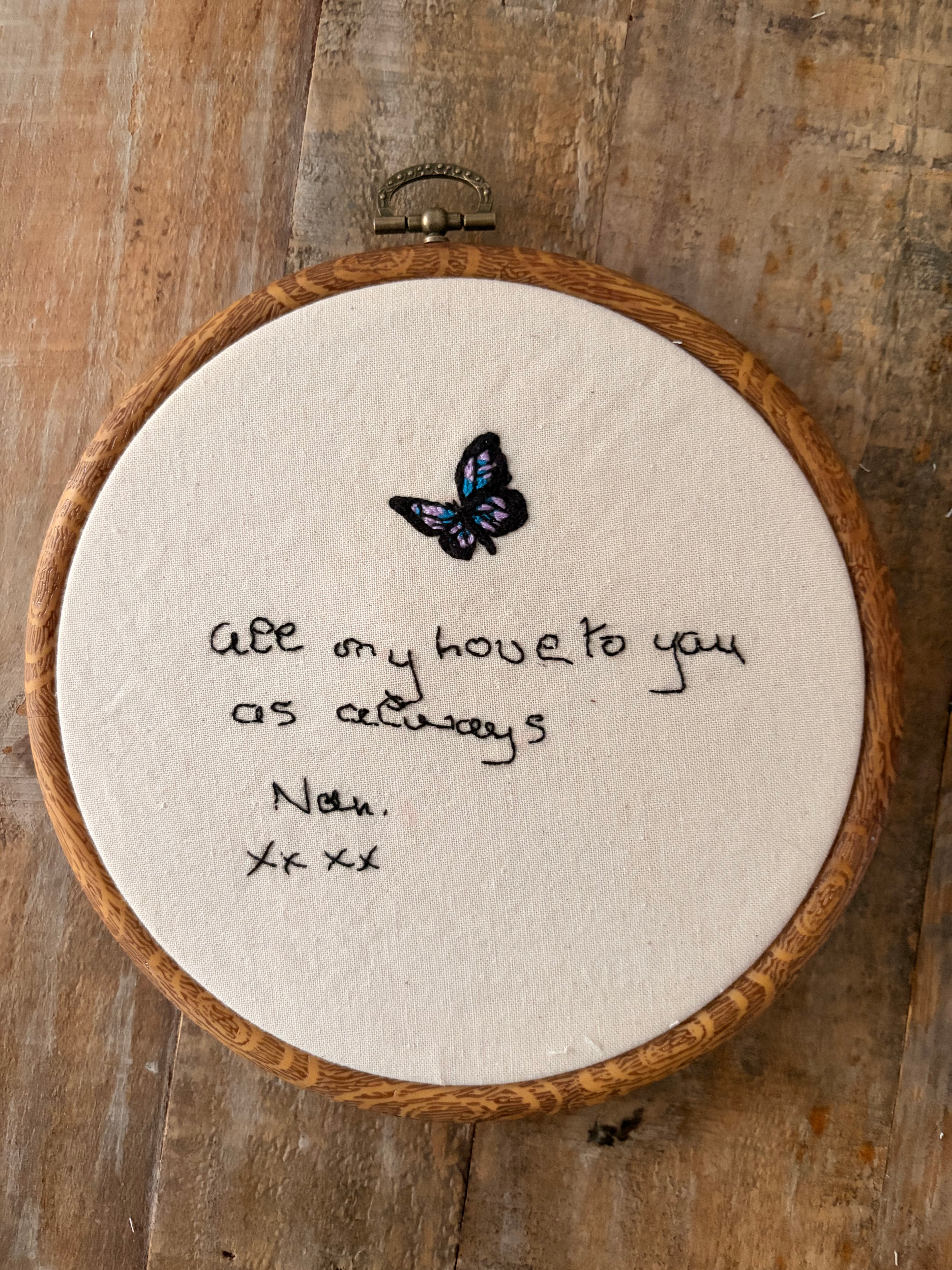 Custom Handwritten Embroidery