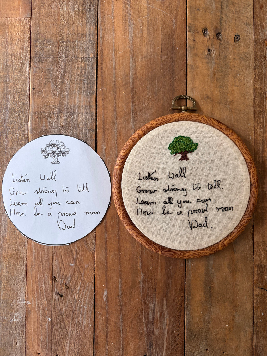 Custom Handwritten Embroidery