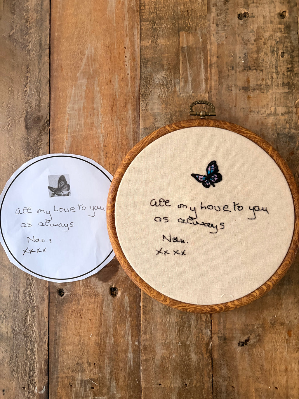 Custom Handwritten Embroidery