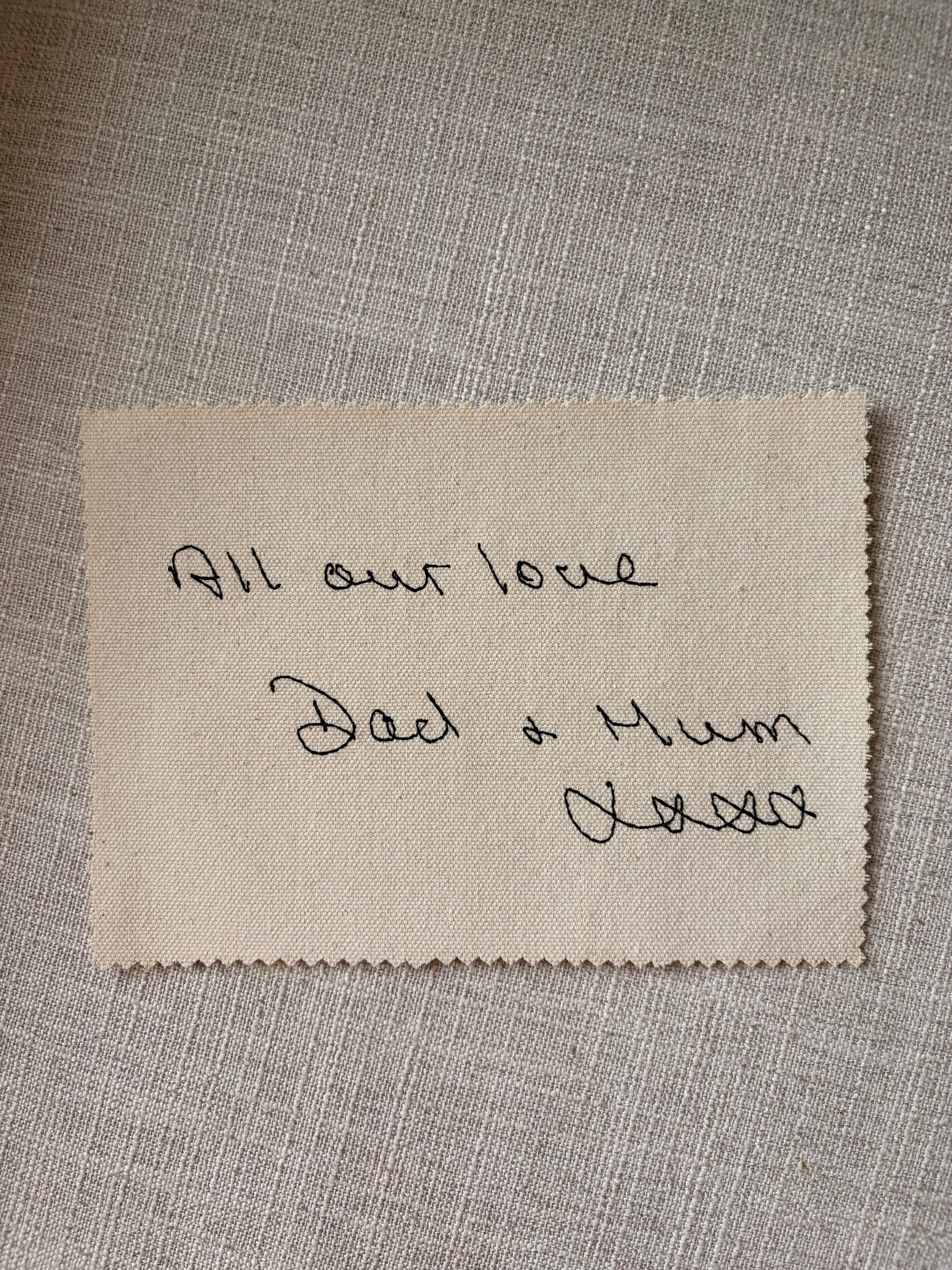 Custom Handwritten Embroidery