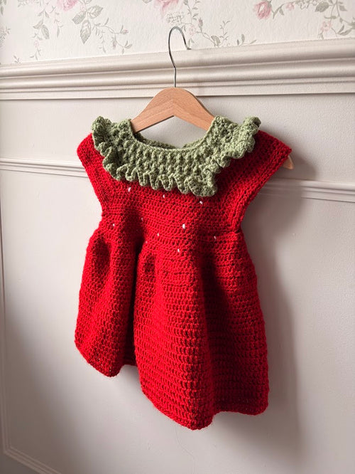 Handmade Crochet Strawberry Baby Dress